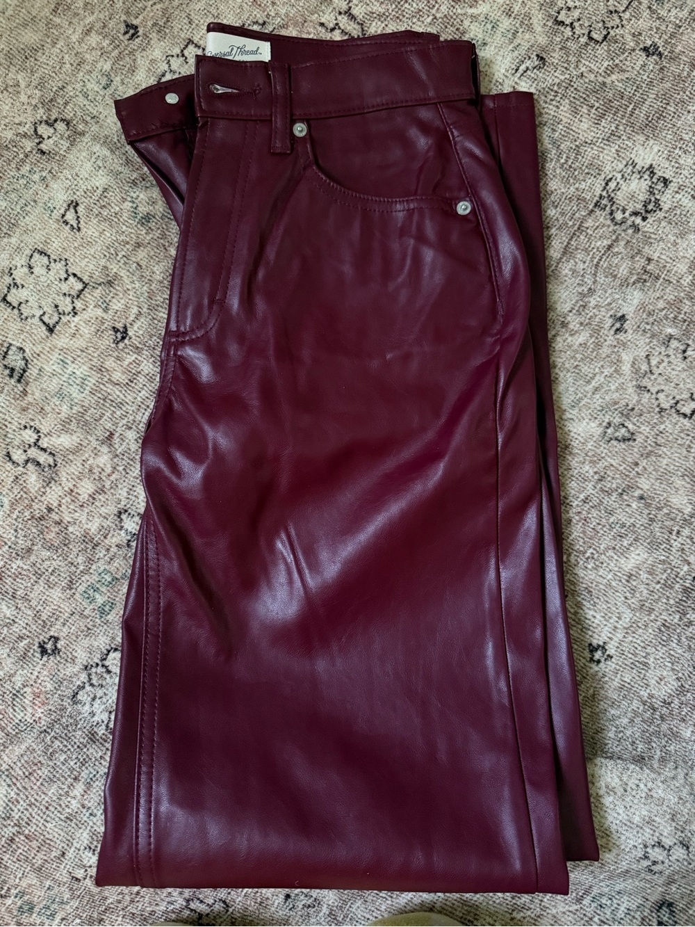 Universal Thread Wine Faux Leather Pencil Skirt